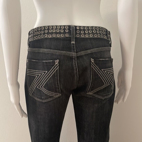2000s 7 For All Mankind Jeans | Black Distressed Flare Leg Jeans | Size 27 - Picture 4 of 9